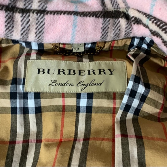SOLD Burberry Wool Coat Pink Plaid Nova Check - Picture 11 of 14